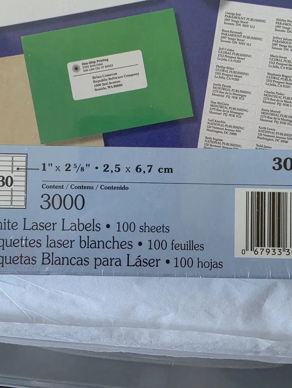 Pres-a-ply 30600 Avery 5160 Laser Labels Permanent Adhesive 3000 Labels per Box